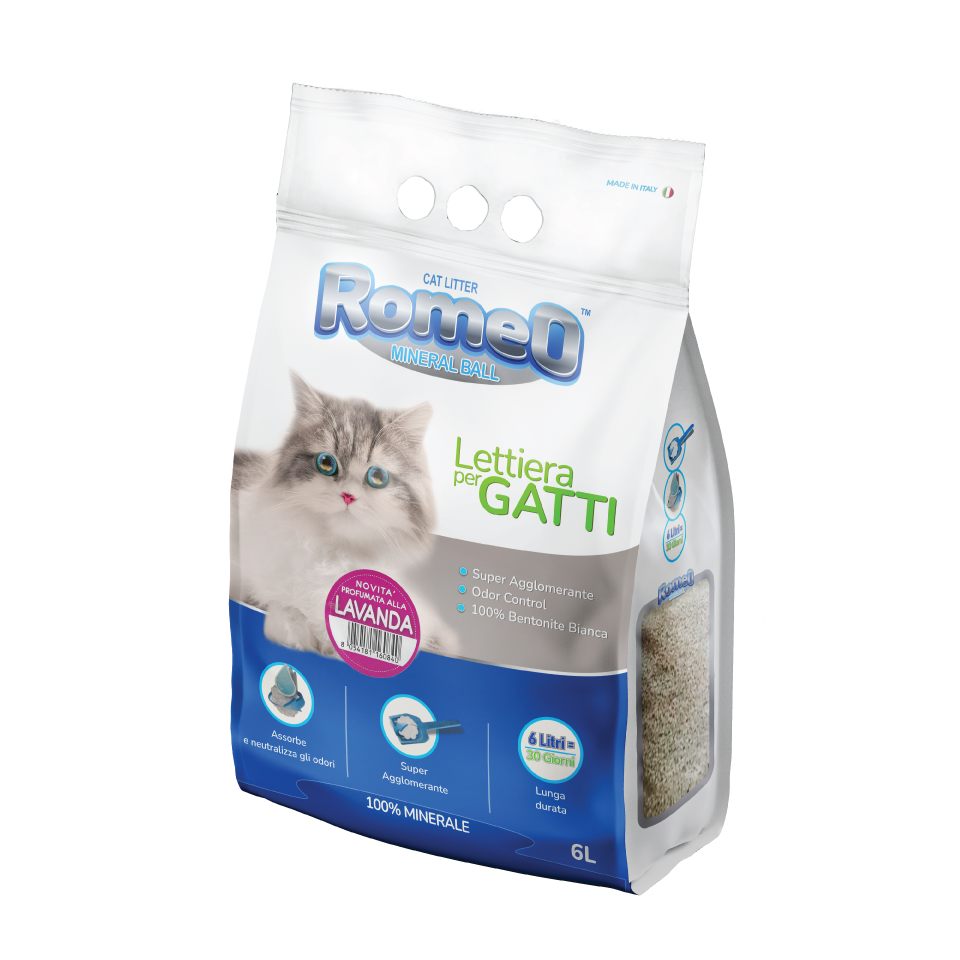 Romeo Bentonite Clumping Litter - Lavander 6L