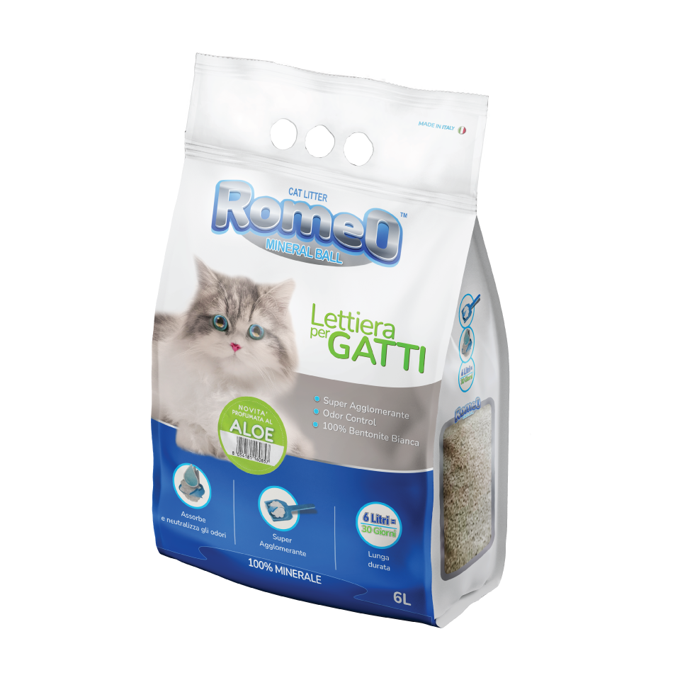 Romeo Bentonite Clumping Litter - Aloe 6L