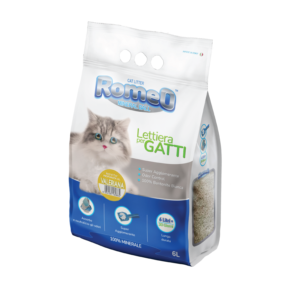 Romeo Bentonite Clumping Litter - Valeriana 6L