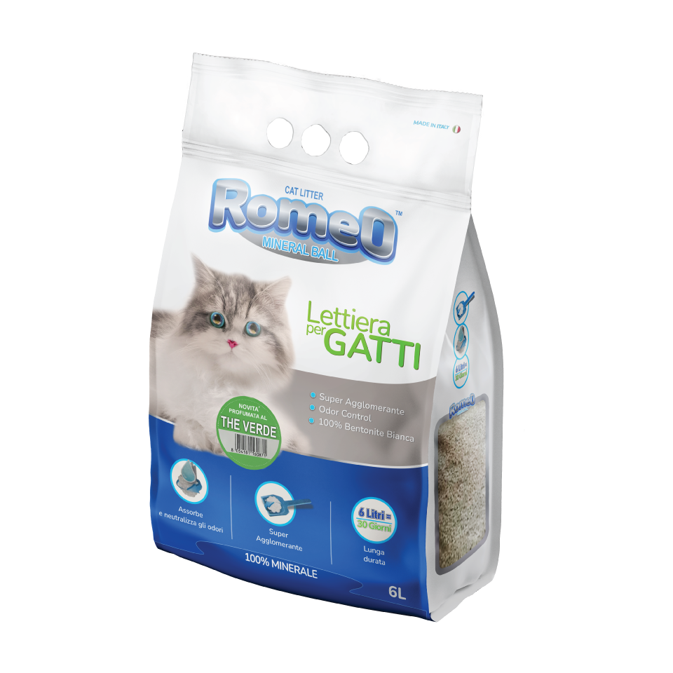 Romeo Bentonite Clumping Litter - Green Tea 6L