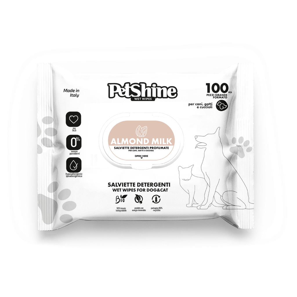 PetShine Wet Wipes Almond Milk 100Pcs