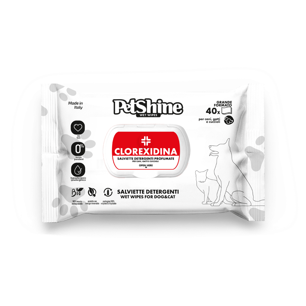 PetShine Wet Wipes Clorexidine 40Pcs