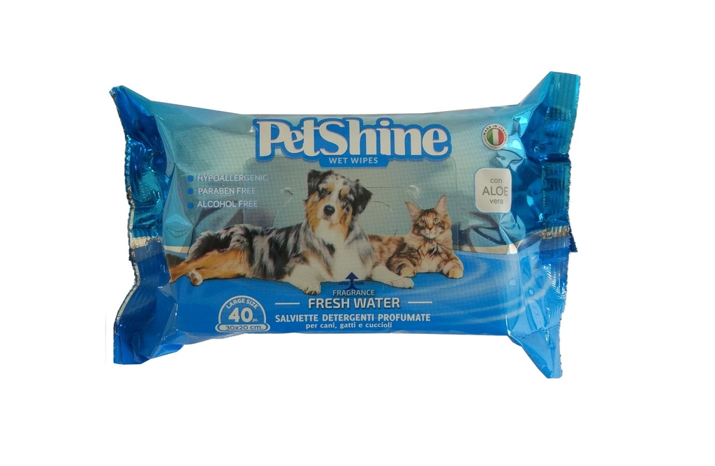 PetShine Wet Wipes Fresh Water 40Pcs