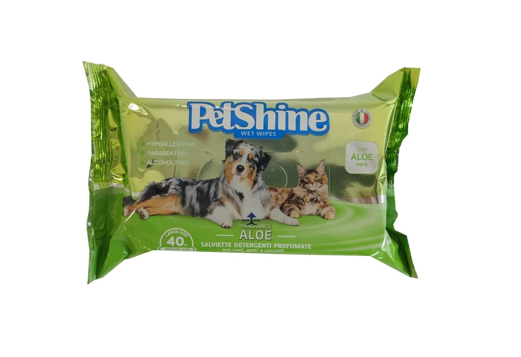 PetShine Wet Wipes Aloe 40Pcs