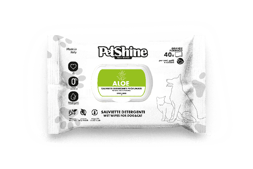 PetShine Wet Wipes Aloe 40Pcs