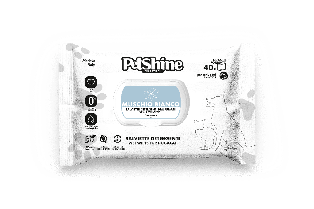 PetShine Wet Wipes White Musk 40Pcs