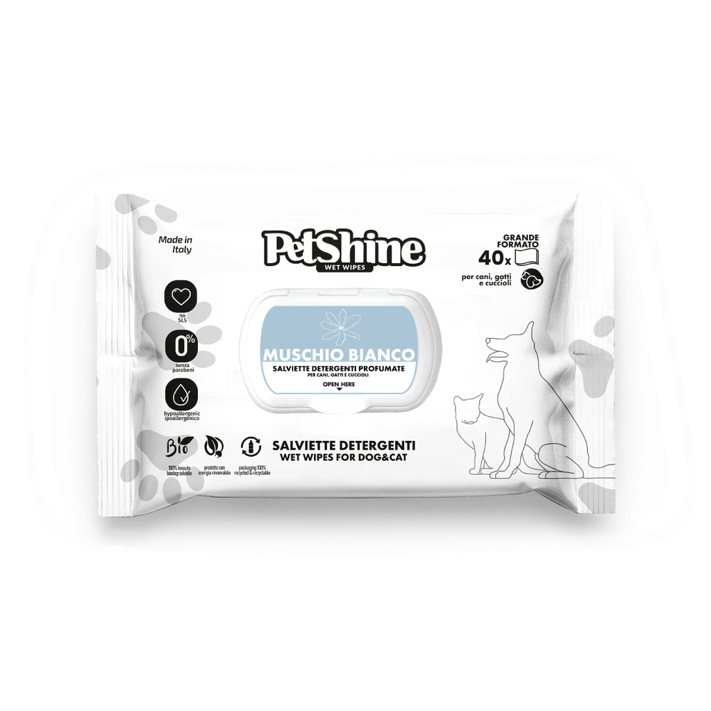 PetShine Wet Wipes White Musk 40Pcs